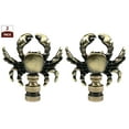 thumbnail image 2 of Royal Designs, Inc. Decorative Crab Lamp Finial, Antique Brass, Set of 2, 2 of 5