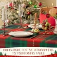 thumbnail image 3 of Christmas Rectangle Green Plaid Tablecloth - 60 x 120 Inch - Checkered Water Stain Resistant Table Cover, Washable Polyester Table Cloths for Xmas Dinner/Party Decoration/Holiday, 3 of 7