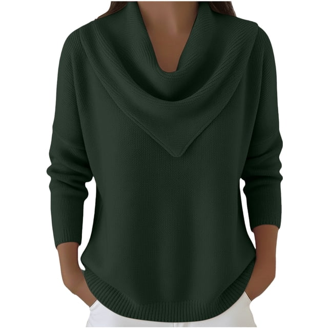 Yigetop Chandail à Col Roulé pour Femmes, Chandail à Col Roulé Surdimensionné pour Femmes, Mode Automne Hiver, Chandail à Manches Longues Tendance à Col Roulé pour Femmes, Chandails d'Hiver pour Femmes Vert G