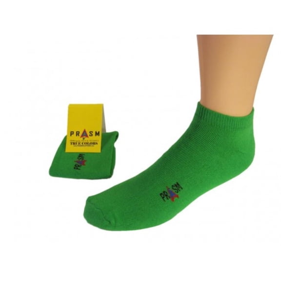 PRASM (Premium Egyptian Cotton) MENS Low-Cut Ankle Socks - 3 PACK-Bright Green