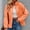 Orange, variant on Women's Denim Jacket With Tassel Decoration Solid Color Long Sleeve Pocket Coat Style Casual