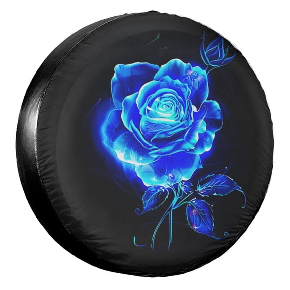 KAKALAD Blue Rose 02 Spare Tire Cover Universal Vehicle Accessories Buckle Car Tools 14”in
