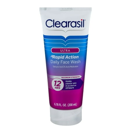Clearasil Ultra Rapid Action Daily Face Wash Maximum Strength, 6.78 FL OZ - Walmart.com