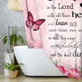 thumbnail image 4 of Pink Butterfly Shower Curtain,Bible Verse Inspirational Shower Curtain,Colorful Boho Bathub Curtains,Fabric Floral Leaves Bathroom Decor Sets with Hooks,69X70 in, 4 of 5