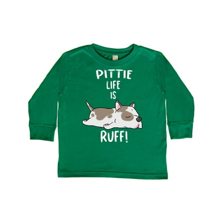 

Inktastic Pittie Life is Ruff! Spotted Pit Bull Gift Toddler Boy or Toddler Girl Long Sleeve T-Shirt