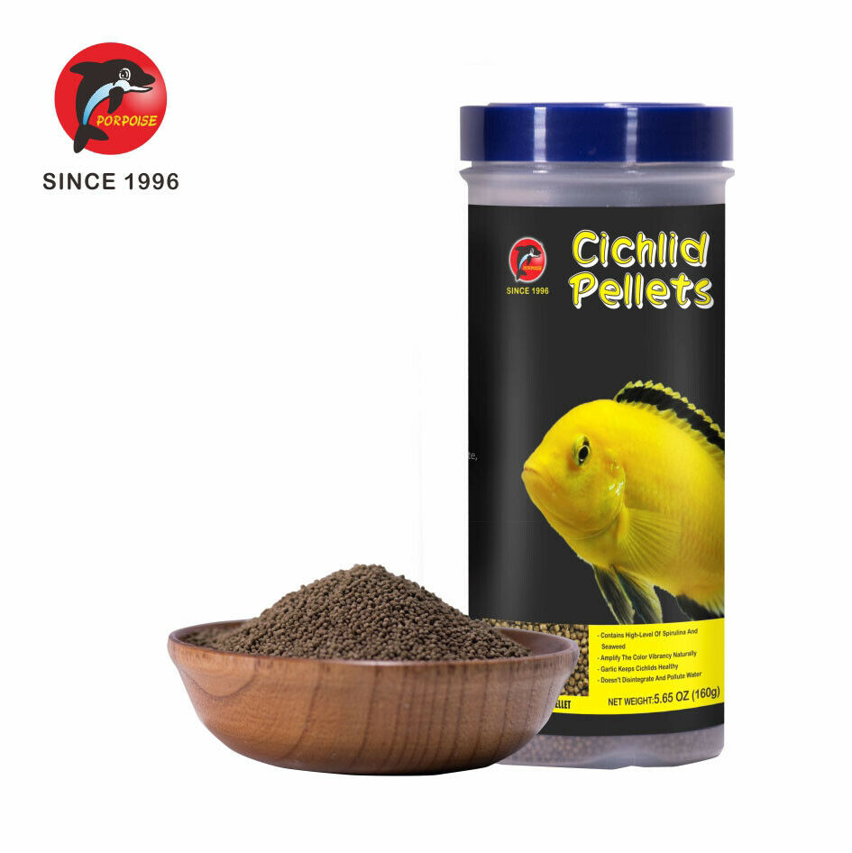 Porpoise Cichlid Fish Food Mini Sinking Pellets 160g/5.64oz