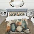 thumbnail image 2 of Designart "Channeling Bohemian Vibes in Orange and Green" Boho Feather Bedding Covert Set - Traditional Orange Geometric Bed Set With 2 Shams, 2 of 6