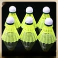 thumbnail image 1 of Durable High-Quality Nylon Badminton Shuttlecocks - Double Pinned Design for Stability & Control, Lightweight for Outdoor Sports/Fitness, Versatile Use for Badminton/Tennis, Pack Options: 6 or 12, 1 of 5