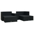 thumbnail image 2 of vidaXL 5 Piece Garden Lounge Set with Cushions Poly Rattan Black, 2 of 5