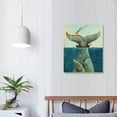 thumbnail image 4 of ARISTURING Whale Framed Wall Art decor, Abstract Seascape Bedroom Pictures Canvas Wall Art with Black Frame and Mat, kitchen Canvas Prints Wall Paintings Modern Artwork for Living Room, 4 of 5