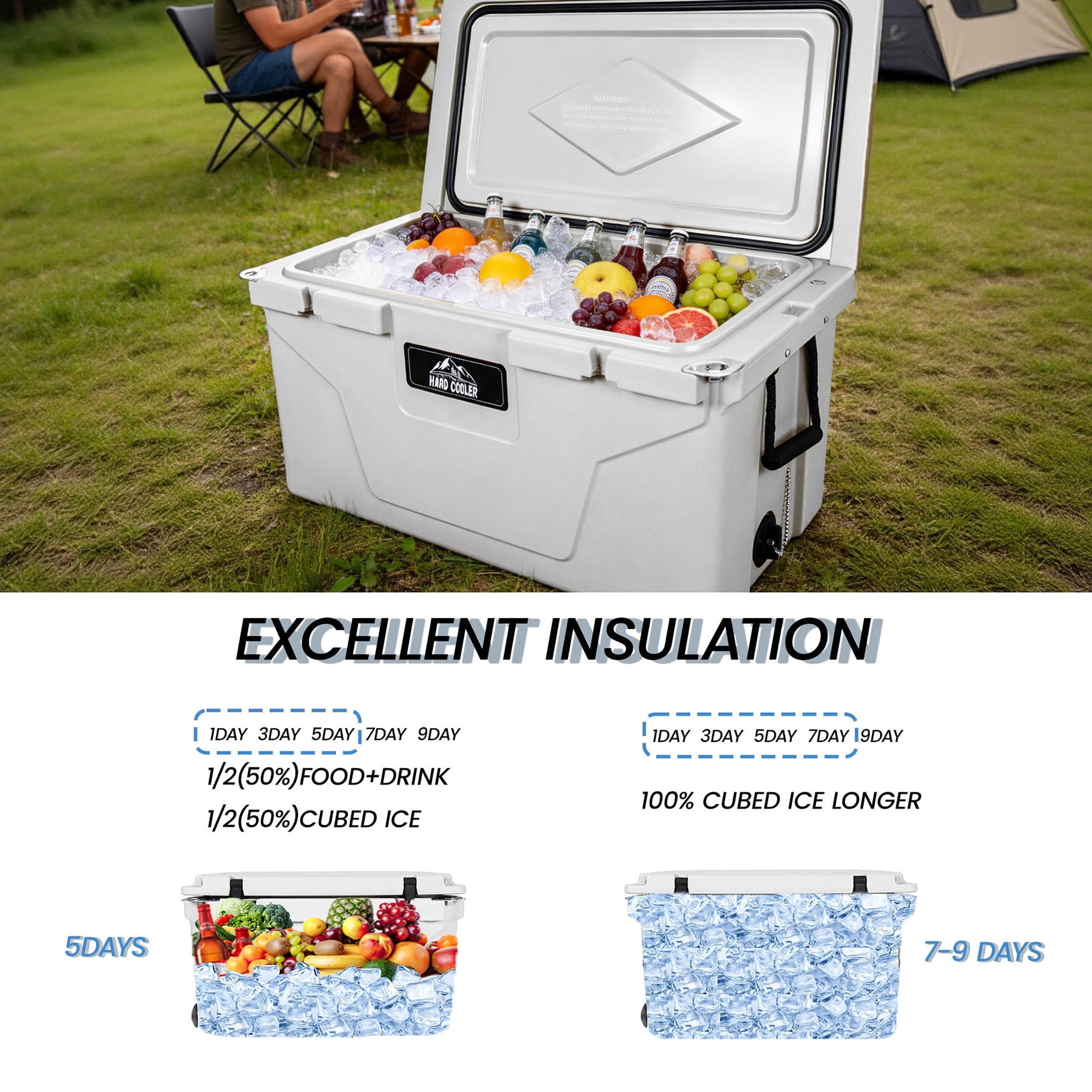 85Qt Bear-Resistant Rotomolded Cooler, Ultra-Tough Insulated Ice Chest with 6–10 Day Ice Retention for Camping, Fishing, Job Site, Off-Grid