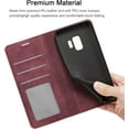 thumbnail image 6 of Premium PU Leather Flip Folio Case for Samsung Galaxy S9 Plus, Protective Case with Kickstand Card Slot  Closure Shockproof Wallet Cover for Samsung Galaxy S9 Plus - Wine Red, 6 of 14