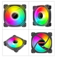 thumbnail image 2 of Ventilador RGB direccionable de 5 piezas Wdftyju ventiladores ARGB de 6 pines 12 cm reverso negro, 2 of 8