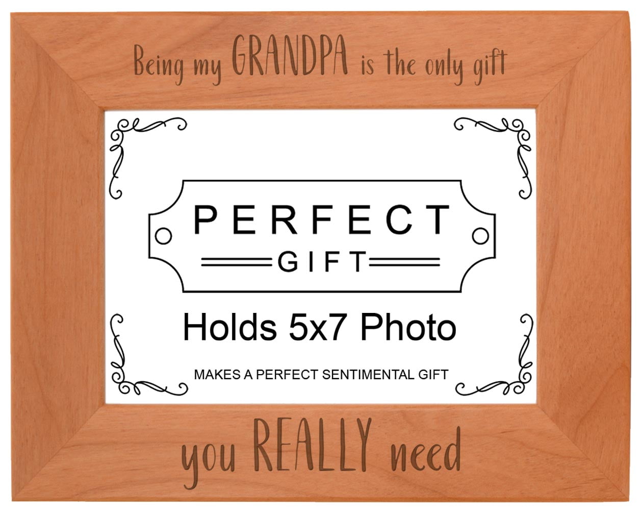 ThisWear Grandpa Gifts for Men for Being My Grandpa Is The Only Gift You  Really Need Wood Laser Engraved Landscape 8x10 Picture Frame 