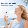thumbnail image 5 of Tendiren Portable Handheld Misting Fan, Rechargeable Personal Mini Fan with Mist, 4 Speed Turbo Powerful Cooling Fans with Water Spray Tank for Travel, Home, Office, Outdoor, Camping, Beach (White), 5 of 9