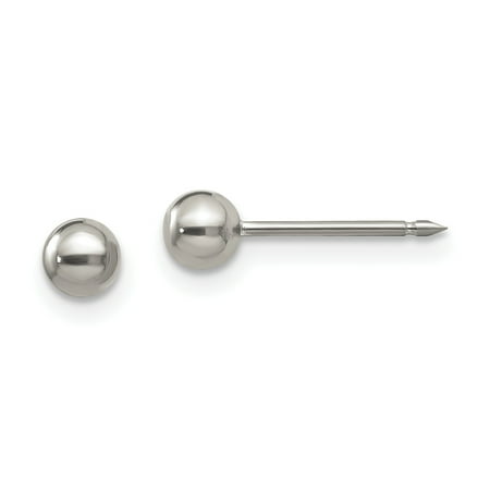 Titanium White Earrings - Children's Inverness 4 MM Ball Post Stud Earrings