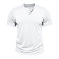 thumbnail image 4 of Men's Muscle T-Shirt Stretch Short Sleeve Fitness T-Shirt Casual Slim Fit Henley, 4 of 8