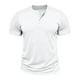 thumbnail image 4 of Playera Elvqul para Hombre Economicas Blanco Cuello Mao Manga Corta Abotonada de Color Sólido, 4 of 8