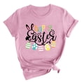 thumbnail image 2 of RKSTN Hauts pour Femmes 2024 Été Décontracté Ample Grande Taille Imprimé Graphique Lapin de Pâques Blouse Mode Col Rond Manches Courtes T-shirt, 2 of 4