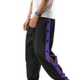 thumbnail image 6 of Musuos Men's Tear Away Pants, Loose Fit Basketball Pants High Split Snap Button Sweatpants, 6 of 10