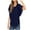 Blue, variant on Sevevn New Solid Summer Casual Loose Round Neck Chiffon Tops Blouses for Women Deal of the Week White S