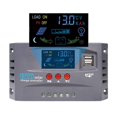 thumbnail image 3 of Controlador de carga solar MPPT 12 V 24 V automático 30 A 20 A 10 A con pantalla LCD USB doble para batería de litio AGM de gel sellada de plomo-ácido, MPPT 10 A 12 V 24 V automático, gris, 3 of 5