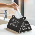 thumbnail image 5 of Goofa Travel The World1 Pattern Triangle Square Tissue Box Cover, Modern PVC Leathe Facial Paper Holder,Decorative Holder/Organizer for Bathroom Vanity Countertop, 5 of 9