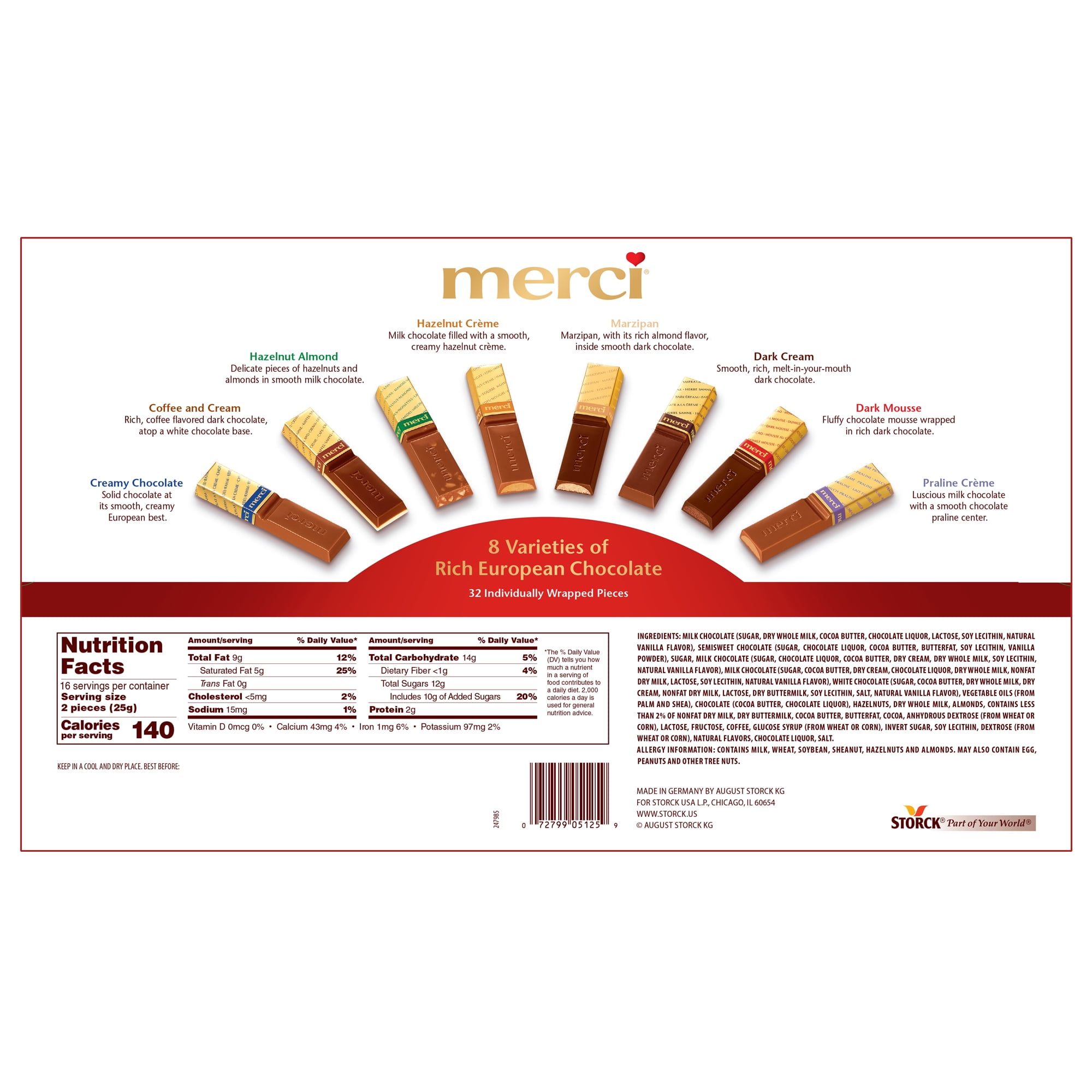 Merci Finest Valentine's Day Assorted Chocolate Candy Gift Box, 14.08 oz