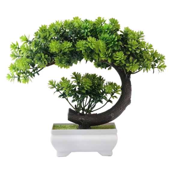 SSNTSY Artificial Potted Decor Bonsai Tree Decoration Small Fake Plants with Pot Simulated Greenery Bonsai Tree for Entryway Table Wall Shelf Modern Farmhouse Decor 7.87" X 7.87"