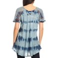 thumbnail image 2 of Sakkas Allegra Women's Short Sleeve Loose Fit Casual Tie Dye Blouse Tunic Shirt - 19207-Gray - Plus Size, 2 of 5