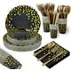 thumbnail image 1 of Black and Gold Party Supplies 175 Pieces Disposable Party Dinnerware Set, 1 of 5