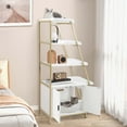 thumbnail image 5 of Costway Petsite Large Cat Litter Box Enclosure 2-in-1 Hidden Cat Washroom Furniture with Storage White, 5 of 10