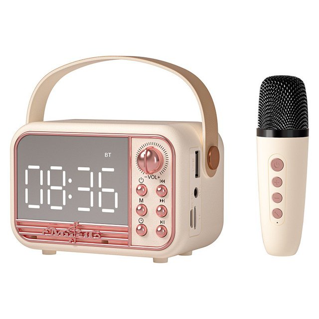 Altavoz Bluetooth con micrófono integrado, despertador portátil retro, altavoz, regalos