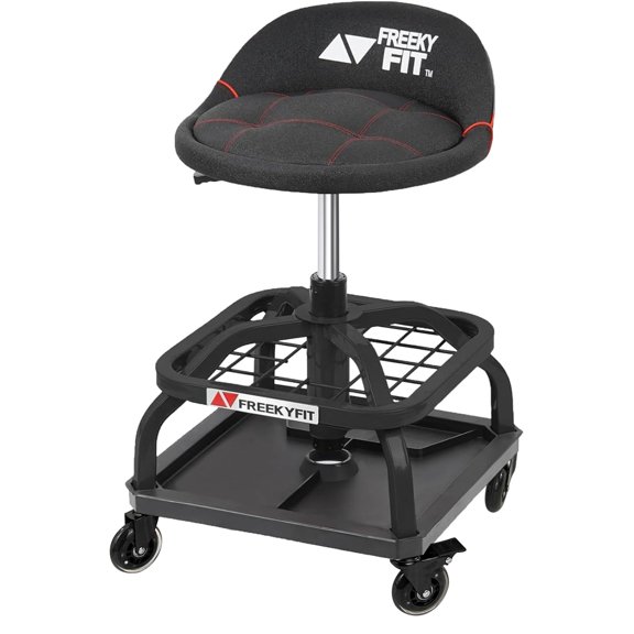 Taburete Rolling Shop FreekyFit Garage Work Mechanic con respaldo