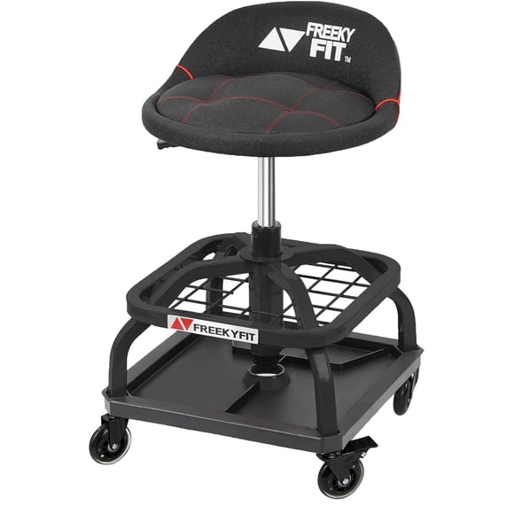 Taburete Rolling Shop FreekyFit Garage Work Mechanic con respaldo