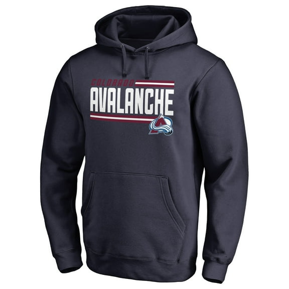 Men's Navy Colorado Avalanche Iconic Collection On Side Stripe Pullover Hoodie