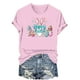 thumbnail image 3 of Mujeres Manga Corta de Verano Tops Día de San Valentín Impreso Cuello Redondo, Camisa de Moda Casual Blusa, 3 of 6