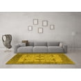 thumbnail image 3 of Ahgly Company Machine Washable Indoor Square Oriental Yellow Industrial Area Rugs, 7' Square, 3 of 4