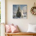 thumbnail image 5 of Canvas Wall Art Winter Christmas Canvas Art Print Tree Polar Bear Snowy Scene Pictures Wall Decor for Living Room Bedroom Artwork Decorations Stretched Framed Ready to Hang 10"x10", 5 of 9