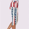 thumbnail image 4 of Roncen Women's Independence Day Printed Capri Pants - Sporty Casual Elastic DNatural​​string Waist with Functional Pockets & Side Slit Cuffs, 4 of 7