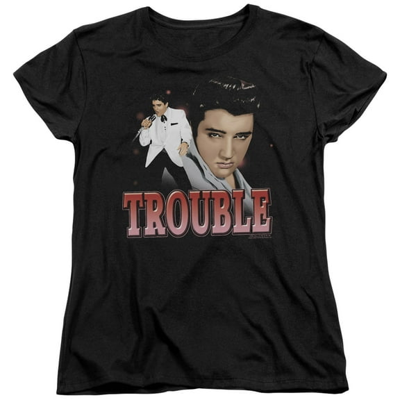 Elvis Presley Trouble S/S Women's T-Shirt Black