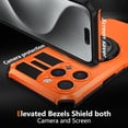 thumbnail image 2 of Case for iPhone 14,Military Grade Design Built-in 360 Degree Rotatable Magnetic Kickstand Heavy Duty Drop Protection Shockproof Phone Case for iPhone 14,6.1 inch（Orange）, 2 of 9