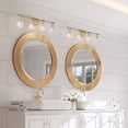 thumbnail image 3 of LaLuz Carson Carrington Modern 2/3/4-Light Gold Bathroom Vanity Lights Glass Wall Sconces Clear 29"L-4-Light Brass,Gold Painted,Polished,Brushed 25 to, 3 of 5