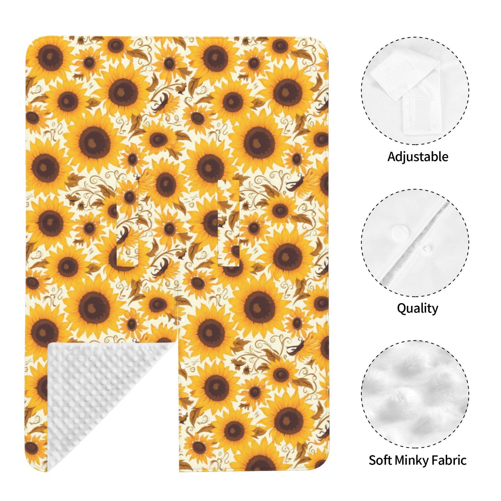 Naloa Brown Leaf Pattern Sunflower Baby Car Seat Cover, Breathable Baby Carrier Cover, Multiuse Baby Carrier Cover & Nursing Breastfeeding Cover