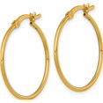 thumbnail image 2 of Sterling Silver Luxe, Glamorous 26.85 Mm Gold/Silver (Flash Plating) 24.8 Gold-Tone Polished 1.25Mm X 25Mm Round Tube Hoop Earrings, 2 of 3