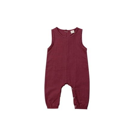 

luethbiezx Summer Infant Baby Girls Boy Solid Romper Outfits Jumpsuit Bodysuit