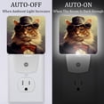 thumbnail image 2 of Cats LED Square Night Light - Energy Efficient Plug-in Nightlight with Auto Sensor for Bedroom, Bathroom, and Hallway - Soft Glow Illumination - White, Pack of 2, 2 of 6