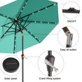 thumbnail image 6 of 9 ft Solar Umbrella 32 LED Lighted Patio Umbrella Table Market Umbrella with Tilt and Crank Outdoor Umbrella for Garden, Deck, Backyard, Pool and Beach (Navy Blue), 6 of 7