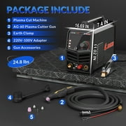 GZ GUOZHI 65A LED Plasma Cutter,Non-Touch Pilot Arc,1 Clean Cut,w/IGBT Inverter,Front Pressure Gauge,Pre/Post Flow,2T/4T Mode