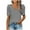 Gray, variant on Womens Summer Shirt V Neck Casual Tshirts Puff Sleeve Tops for Women Solid Color White XL